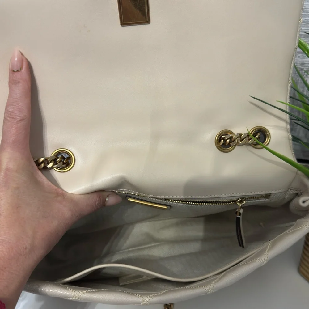 Tory Burch Willa Quoted Leather Crossbody Shoulder Bag – Cream - Picture 10 of 13